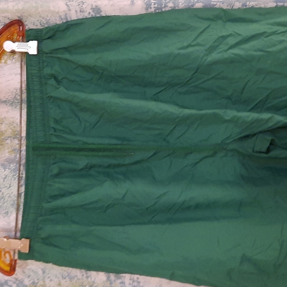 Green 1990's y2k windbreaker jogging pants zipper on ankle pockets sz L - Picture 4 of 7